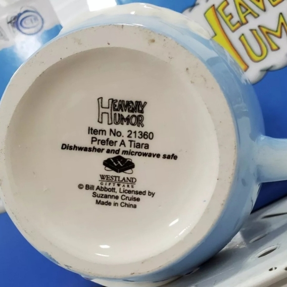 Whimsical "Prefer A Tiara " Westland Heavenly Humor by Bill Abbott 10 Oz Mug New - Picture 4 of 8